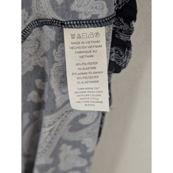 Michael Kors Paisley Print Sleeveless Dress Navy Blue Women's Size 2X - Picture 5 of 10